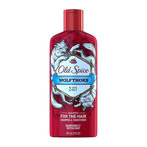 Old Spice Mens 2 in 1 Shampoo and Conditioner, Wolfthorn, 12 fl oz