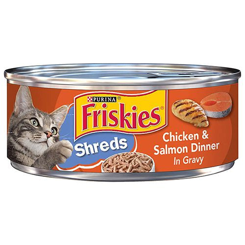Friskies Chicken & Salmon Shred Wet Cat Food  5.5 oz Can