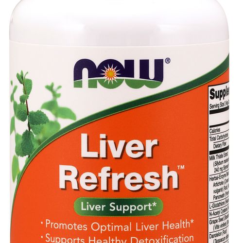 NOW Supplements  Liver Refresh™ with Milk Thistle Extract and unique Herb-Enzyme blend  90 Veg Capsules