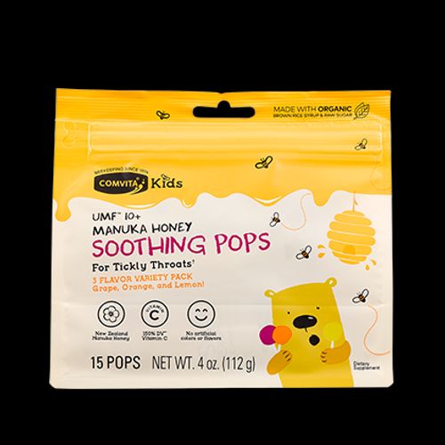 Comvita Kids Soothing Pops with UMF 10+ Manuka Honey - Variety Pack, 15 ct