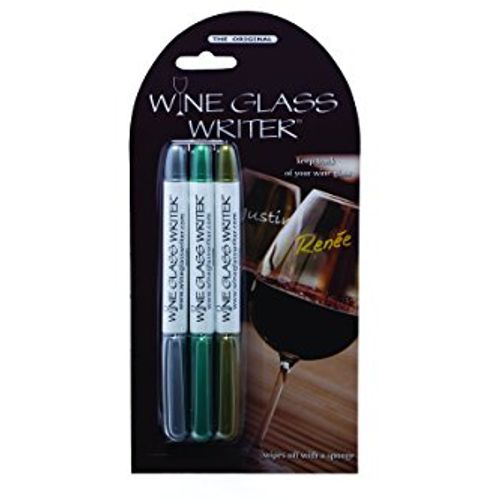 Wine Enthusiast Wine Glass Writer Metallic Pen (3 Pack)