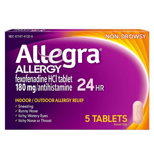 Allegra Adult 24HR Tablet  Allergy Relief  5 Count  180 mg