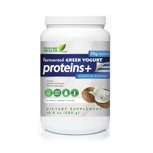 Genuine Health - Fermented Greek Yogurt Proteins+ Digestive Support Powder Coconut Cream - 19.4 oz.