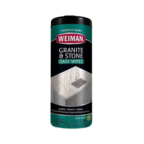 Weiman Granite and Stone Kitchen and Bath Cleaner Wipes with Disinfectant  30 Count  1 Pack