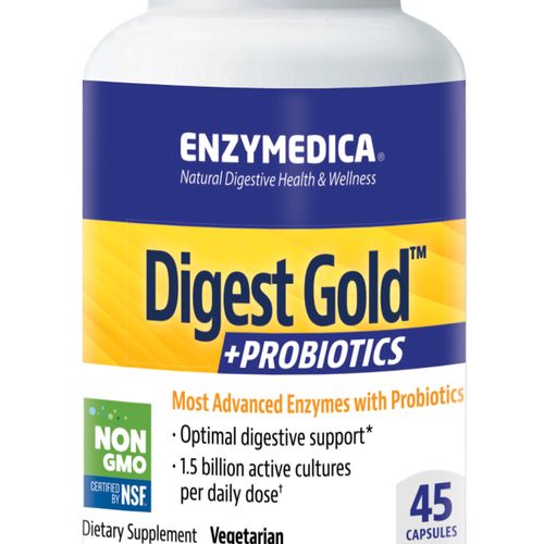 Enzymedica  Digest Gold + PROBIOTICS  Digestive Aid for Maximum Relief  Vegetarian  Gluten Free  Non-GMO  45 Count