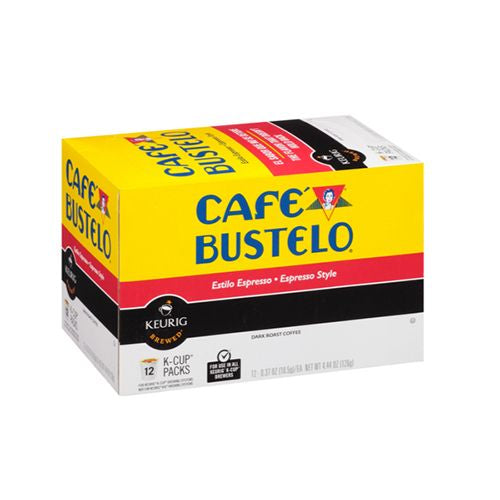 Café Bustelo Espresso Style K-Cup Pods for Keurig K-Cup Brewers, Dark Roast Coffee, 12 Count
