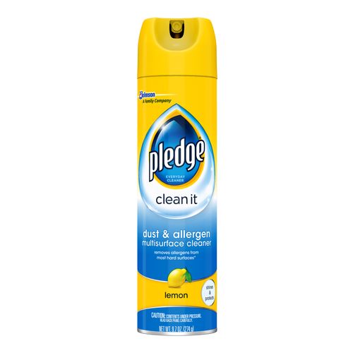 Pledge Clean It Dust & Allergen Multisurface Cleaner Spray  Lemon Scent  9.7 Ounce