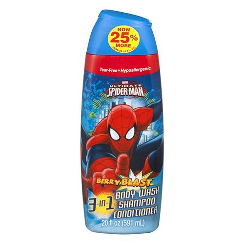 Marvel Ultimate Spiderman Berry Blast 3 in 1 Body Wash Shampoo & Conditioner  20 Fl Oz