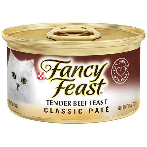 Fancy Feast Tender Beef Pate Wet Cat Food  3 oz Can
