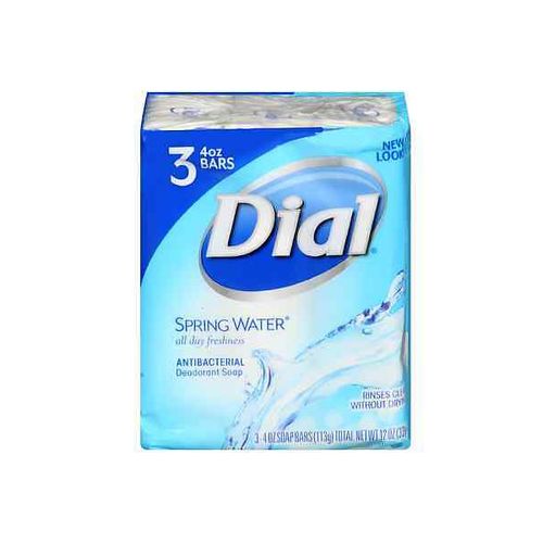 Dial Antibacterial Deodorant Bar Soap  Spring Water  4 oz  3 Bars