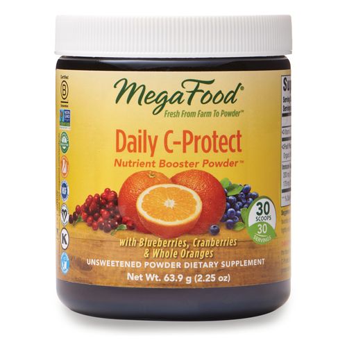 MegaFood  Daily C-Protect Booster Powder  Supports Natural Immune Defenses  Drink Mix Supplement  Gluten Free  Vegan  2.25 oz (30 Servings)