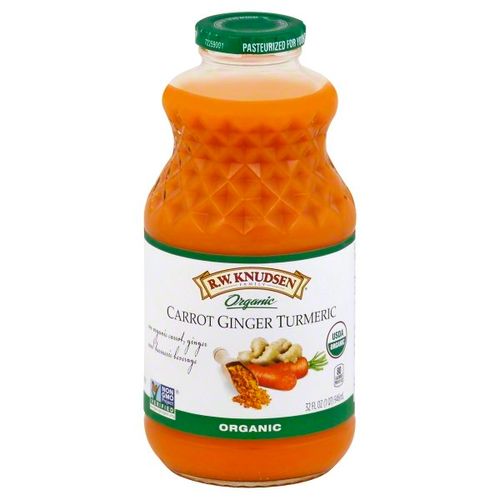 AN ORGANIC CARROT, GINGER AND TURMERIC BEVERAGE