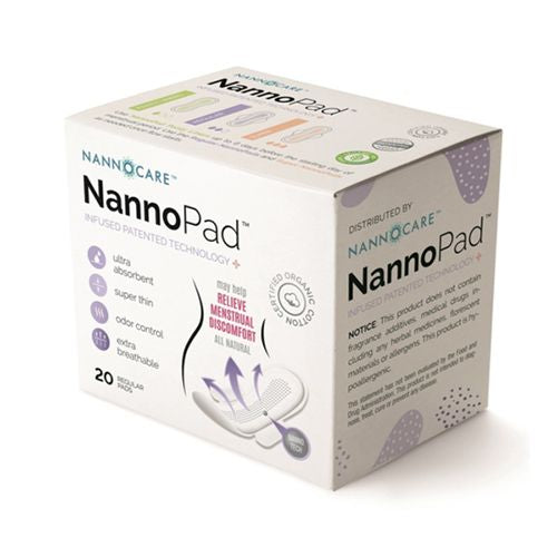 NannoPad Regular - Certified Organic Cotton- Far Infrared Technology to Reduce Discomfort - No Dyes  Chlorine Bleach or Fragrances - Minimize Odors and Bacteria