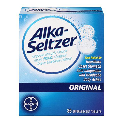 Alka-Seltzer Original Effervescent Headache Pain Relief Tablets  36 Count