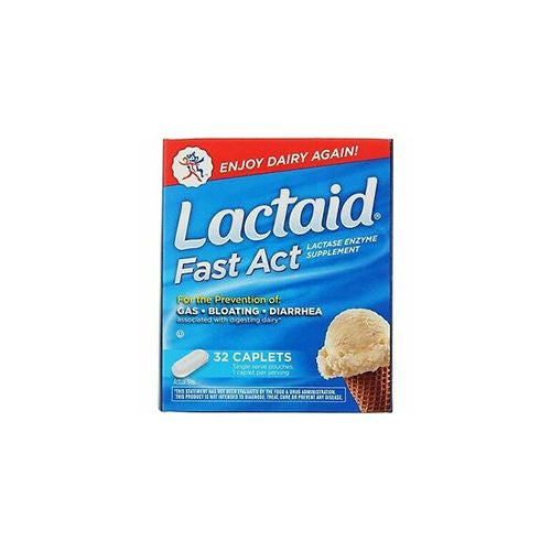 Lactaid Fast Act Lactose Intolerance Caplets  32 Travel Packs of 1-ct.