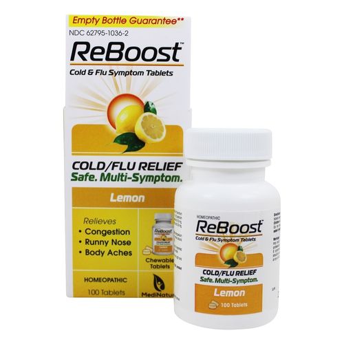 MediNatura ReBoost Cold Flu Relief Lemon 100 Chewable Tablets