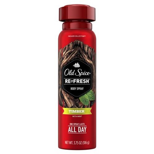 Old Spice Fresher Timber Scent Body Spray for Men, 3.75 oz