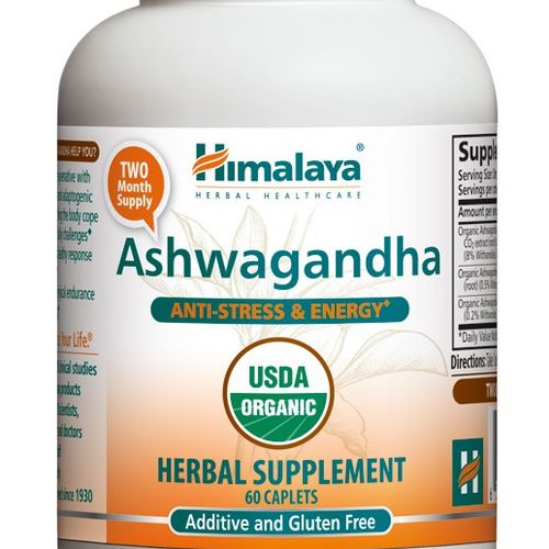 Himalaya Organic Ashwagandha  2 Month Supply for Stress Relief  USDA Certified Organic  Non-GMO  Gluten-Free Supplement  100% Ashwagandha powder & extract  670 mg  60 Caplets