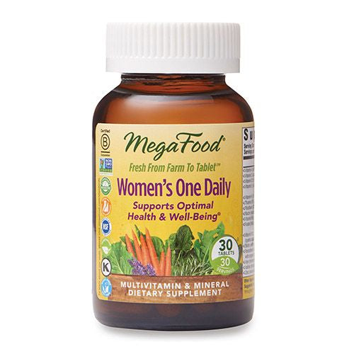 MegaFood Women s One Daily - Women s Multivitamin - With B Complex Vitamins  Iron  and Vitamin D - Gluten-Free and Made without Dairy or Soy - 30 Tabs