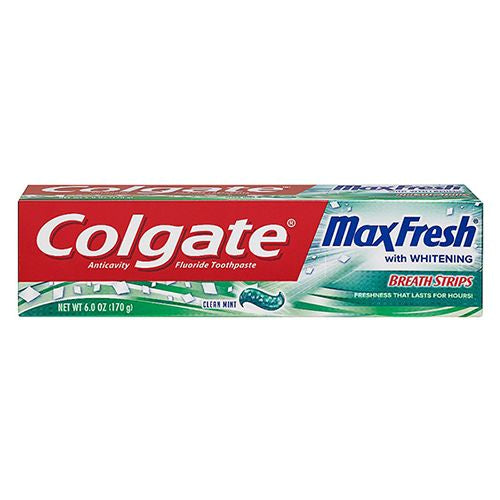Colgate Max Fresh Toothpaste with Mini Breath Strips  Clean Mint  6 oz