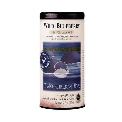 The Republic of Tea Wild Blueberry Tea, 2.8 oz Tin | 50 Tea Bags, Gourmet Black Tea | Caffeinated (B001EXNA2W)