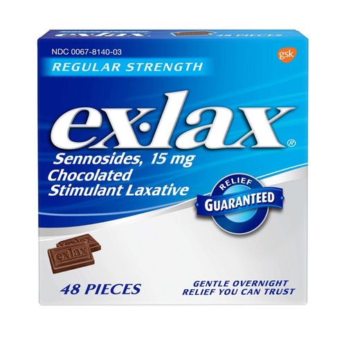 Ex-Lax Regular Strength Chocolated Stimulant Laxative Constipation Relief Pills for Occasional Constipation - 48 Count