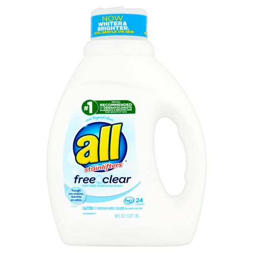 all Liquid Laundry Detergent  Free Clear for Sensitive Skin  36 Fluid Ounces  24 Loads
