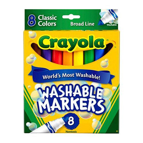 Crayola 8 Count Bold Classic Colors Bold Colored Washable Markers