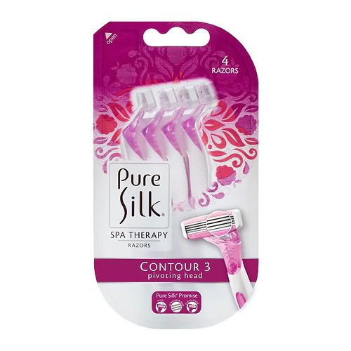 Pure Silk Contour 3 Premium Disposable Razor  4 Count