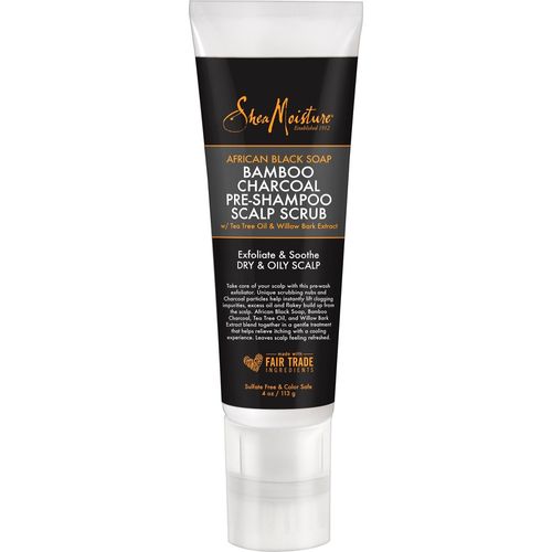 SHEA MOISTURE African Black Soap Bamboo Charcoal Scalp Exfoliato  4 OZ