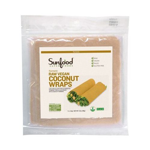 Sunfood Coconut Wraps Turmeric Raw Vegan Paleo 7 Ct Health Personal Care