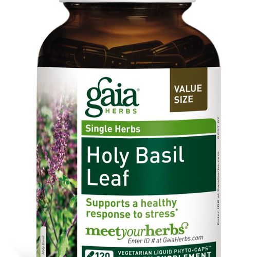 Gaia Herbs Holy Basil Leaf - Helps Sustain a Positive Mindset and Balance in Times of Stress - An Adaptogenic Ayurvedic Herb - 120 Vegan Liquid Phyto-Capsules (60-Day Supply)