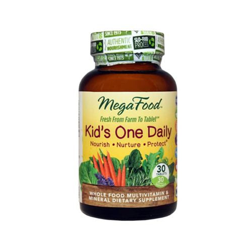 MegaFood  Kids One Daily  Daily Multivitamin and Mineral Dietary Supplement with Vitamins  C  D and Folate  Non-GMO  Vegetarian  30 Tablets (30 Servings)