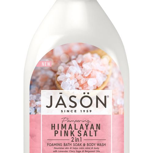 JASON Pampering Himalayan Pink Salt 2 in 1 Foaming Bath Soak & Body Wash  30 fl. oz.