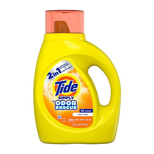 1 Bottle Tide 31 Oz Simply Odor Rescue Fresh Linen 20 Loads Liquid Detergent