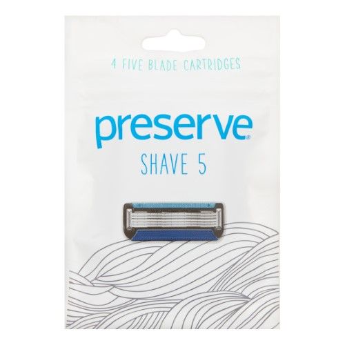 Preserve Five Blade Replacement Cartridges for Shave Five Recycled Razor  4 Count