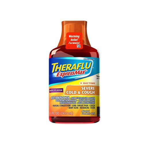 Theraflu ExpressMax Daytime Severe Cold & Cough Relief Syrup, Berry Flavor, 8.3 oz