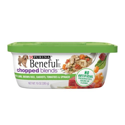 Purina Beneful Chopped Blends Wet Dog Food with Lamb, Brown Rice, Carrots, Tomatoes & Spinach - 10oz