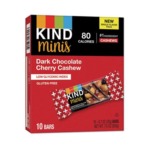 Kind Minis Dark Chocolate Cherry Cashew Bars  0.7 oz  10 Ct