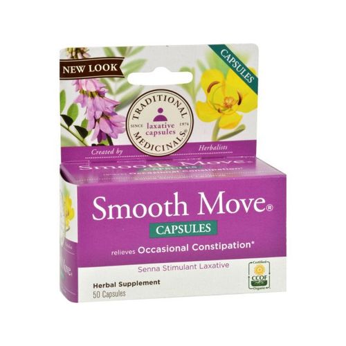 Traditional Medicinals Smooth Move SENNA - 50 Capsules