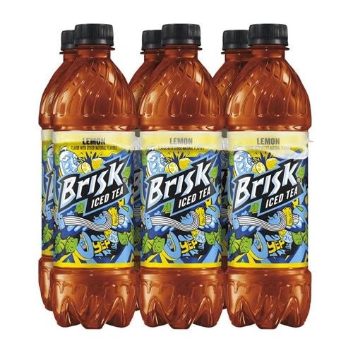 Brisk Lemon Iced Tea, 6 Count, 16.9 fl. oz. Bottles