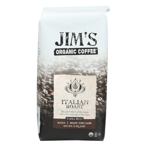 Jim's Organic Italian Roast Whole Bean Coffee, 11 Oz