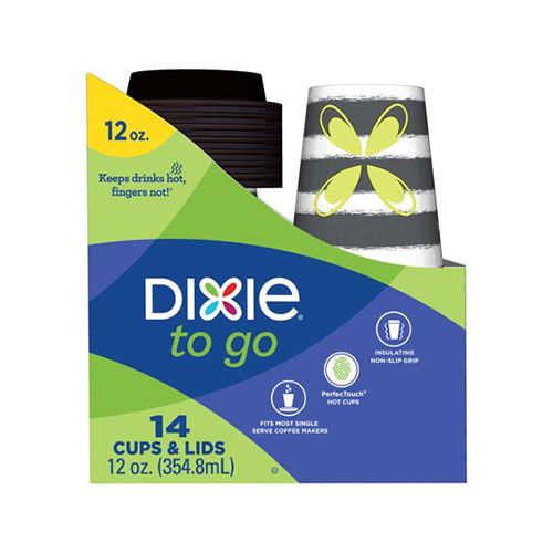 Dixie To Go Cups & Lids - 14 Ct