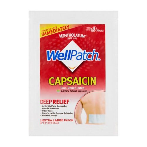 Well Patch For Muscle & Joint Pain Topical Analgesic W/0.025% Capsaicin Pain Relief Pad, 1 Large Pad