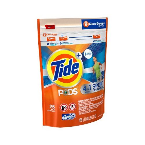 Tide PODS Plus Febreze Sport Odor Defense Laundry Pacs, Active Fresh Scent, 26 count