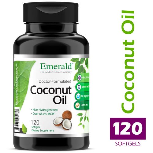 Emerald Labs Coconut Oil - 100% Pure Extra Virgin Coconut Oil - Supports the Immune System  Brain Health  and Weight Loss Support - 120 Softgels