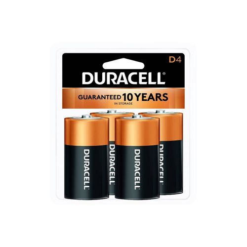 Duracell 1.5V Coppertop Alkaline D Batteries  4 Pack