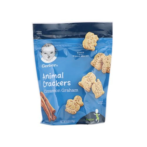 Gerber Animal Crackers Toddler Snacks  Cinnamon Graham Crackers  6 oz Bag