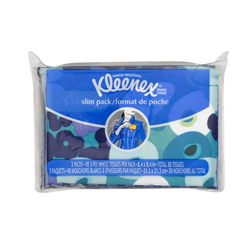 Kleenex Slim Wallet Facial Tissues  3 Packs  10 Tissues per Pack (30 Tissues Total)