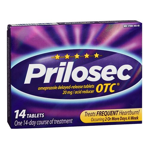 Prilosec OTC Heartburn Relief  Omeprazole Over-the-Counter Medicine  Acid Reducer Tablets  14 Ct